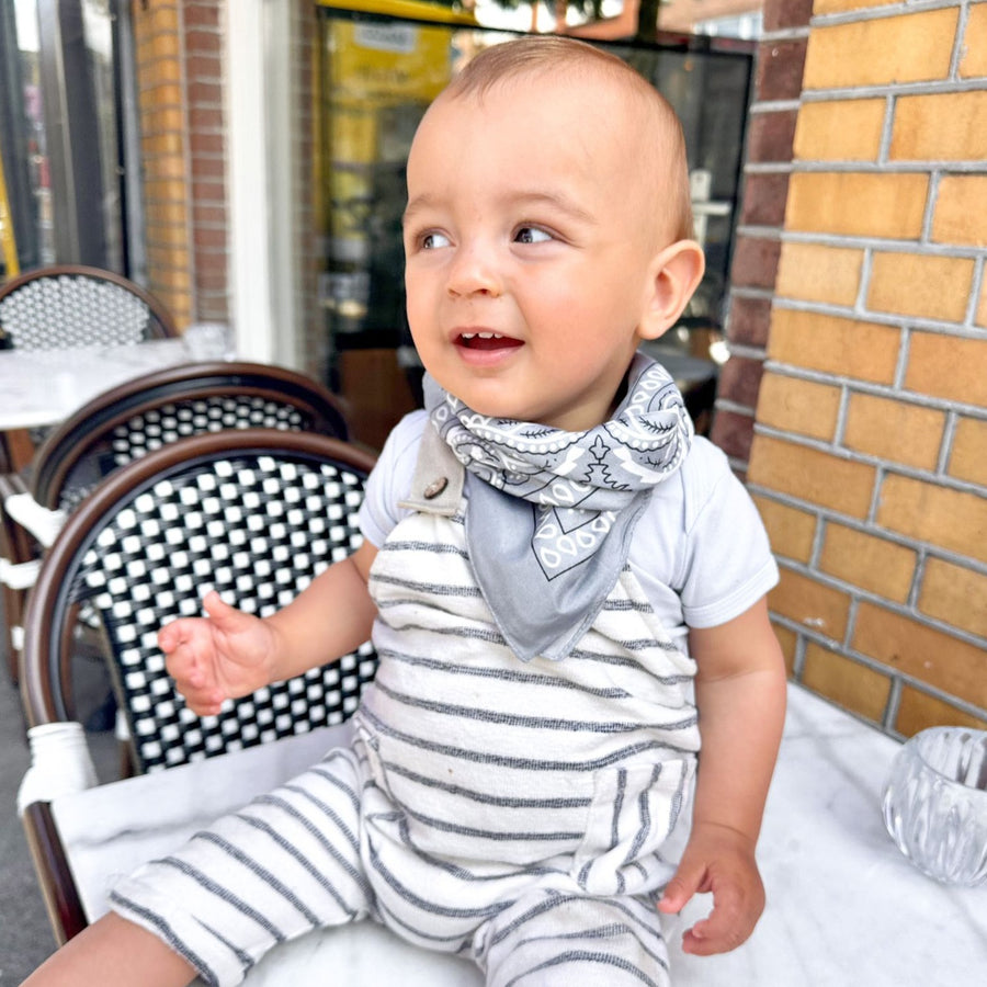 Gepersonaliseerde baby bandana grijsblauw